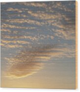 Golden Yellow And Soft Clouds At Sunrise. Air Meets Sunlight Wood Print