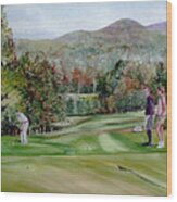 Golfing In Vermont Wood Print