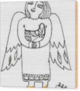 Good Angel Drawing Series 1 Wood Print