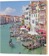 Grand Canal Gondolas, Venice Wood Print