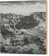 Grand Canyon Arizona Black And White Wood Print