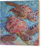 Grand Sea Turtles Wood Print