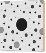 Graphic Grayscale Polka Dots Wood Print