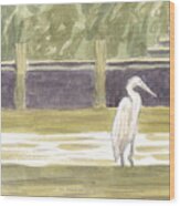 Great Egret On Little Magothy Wood Print