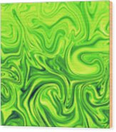 Green Slime Abstract Background Wood Print