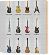 Guitar Icons No2 Wood Print