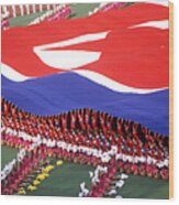 Gymnastic Presentation In North Korea Wood Print