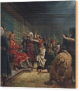 Haakon The Good And Farmers At The Sacrifice Of Cage, 1860 Wood Print