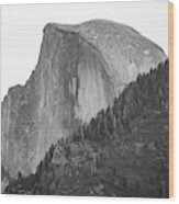 Half Dome And Four Mile Trail Black And White Wood Print