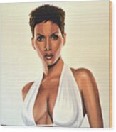 Halle Berry Painting Wood Print