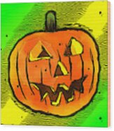 Halloween Pumpkin Wood Print