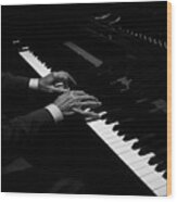 Hands Playing The Piano Wood Print