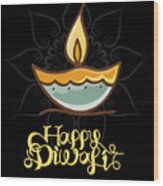 Happy Diwali T Shirt Wood Print