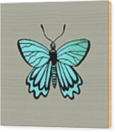 Happy Free Flight Of Light Beautiful Butterfly Watercolor V Wood Print