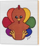 Happy Turkey Day Wood Print