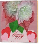 Happy Valentine's Day Pink Gift Card Wood Print