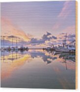 Harbor Sunrise Wood Print