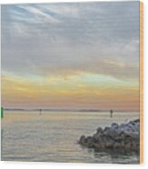Harkers Island Sunset Over Core Sound Wood Print