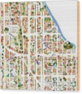 Harlem Map From 106-155th Streets Wood Print
