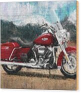 Harley-davidson Road King 2021 Motorcycleby Vart Wood Print