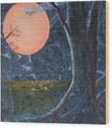 Harvest Moon - The Fields Wood Print