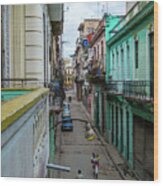 Havana's Street From Up. Cuba Wood Print