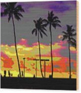 Hawaiian Silhouettes Enhanced Wood Print