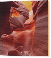 Heart Of Antelope Canyon Wood Print