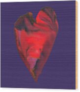 Heart Swirl Red Purple Wood Print