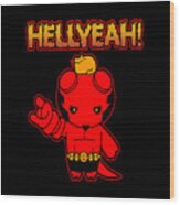 Hellboy Superhero Demon Superpower Battles Wood Print