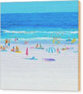 Hello Summer, Beach Panorama Wood Print