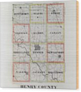 Henry County Township Map 1895 Wood Print