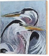 Heron Pair Wood Print