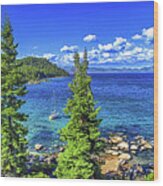Hidden Beach Panorama, Lake Tahoe, Nevada Wood Print