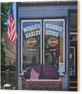 Highest Harley Store In World Silverton Colorado Wood Print