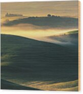 Hilly Tuscany Valley Wood Print