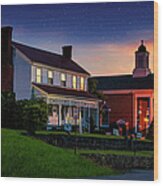 Historic Blountville At Twilight Wood Print