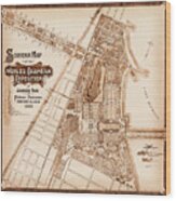Historic Map Jackson Park Chicago Illinois 1893 Sepia Wood Print