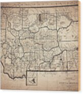Historical Map State Of Montana 1897 Nostalgic Sepia Wood Print