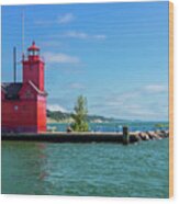 Holland Harbor Lighthouse Wood Print