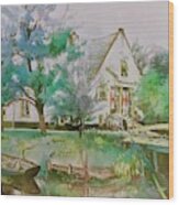 Holland Tranquil Canal Wood Print