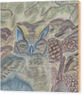 Horned Owl Nesting Wood Print