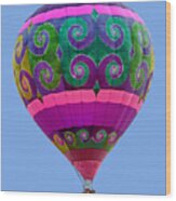 Hot Air Balloon - Tie Dye - Transparent Wood Print