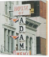 House Of Adam Men's Wear Sign Wood Print