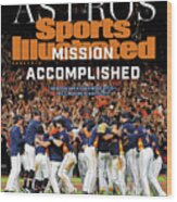 Houston Astros, 2022 World Series Commemorative Issue Cover Wood Print