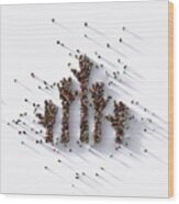Human Hands Formed By Human Crowd On White Background Wood Print