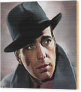 Humphrey Bogart Illustration Wood Print