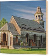 Hurricane Lake Lutheran Church In Pierce County Nd - Long Exposure Wood Print
