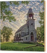 Hurricane Lake Lutheran Church In Pierce County Nd Wood Print
