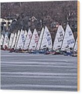 Ice Boat Race, Madison, Wi Wood Print